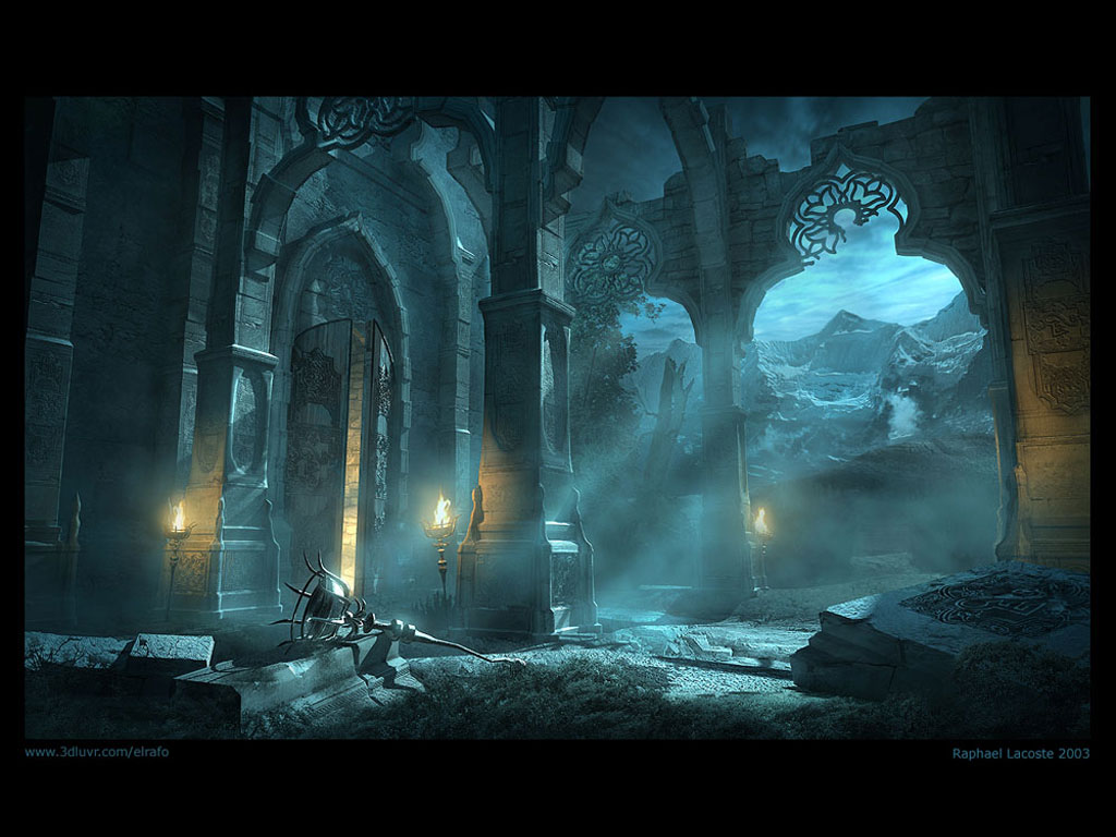 Raphael architecture fantasy arts 3d shareware digital wallpapers