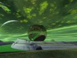Green Spheres, Abstract, 3D Digital Art