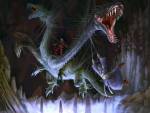 Dragon hunting, Fantasy Art, 2D Digital Art