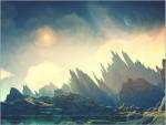 Friendly suns -WV, Science Fiction, 2D Digital Art
