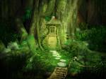 Fantasy door, Nature, 3D Digital Art