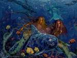 Mermaids Of Acqualainia, Fantasy Art, Mixed Media