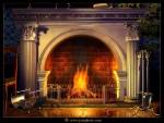 Widescreen desktop wallpaper image sample: Fireplace, Mixed Media