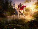 Unicorn forest ride, Fantasy Art, Photo Manipulation