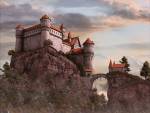 Widescreen desktop wallpaper image sample: Medieval Castle, 3D Digital Art