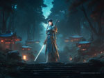 Midnight Vigil: The Warrior of the Village Steps